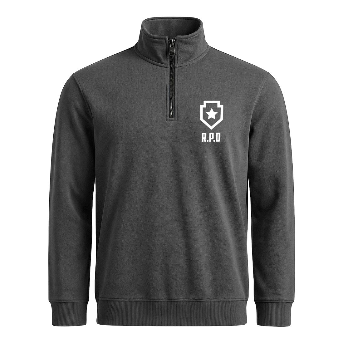 RPD Yarım Fermuarlı Sweatshirt L - Füme