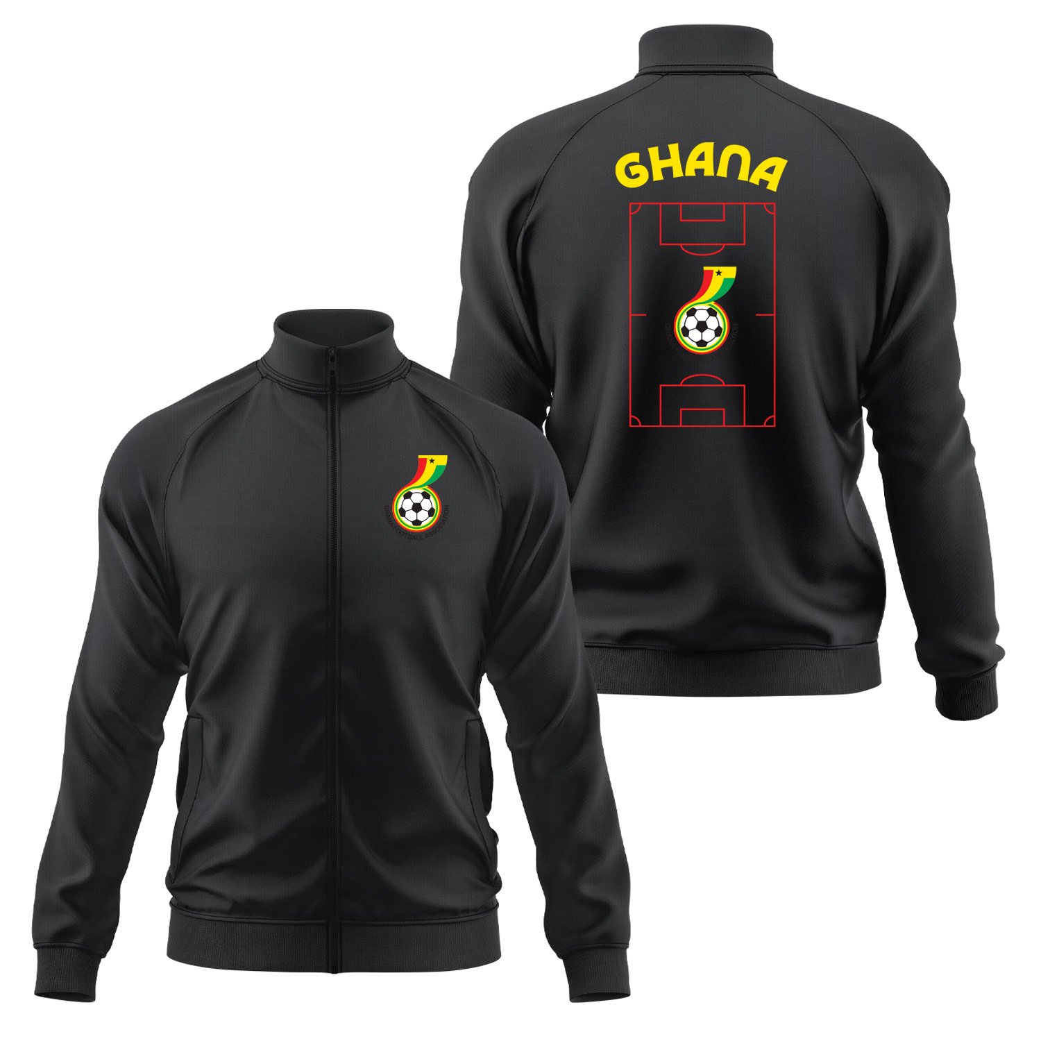 Gana Dünya Kupası 2026 Fermuarlı Sweatshirt L - Siyah