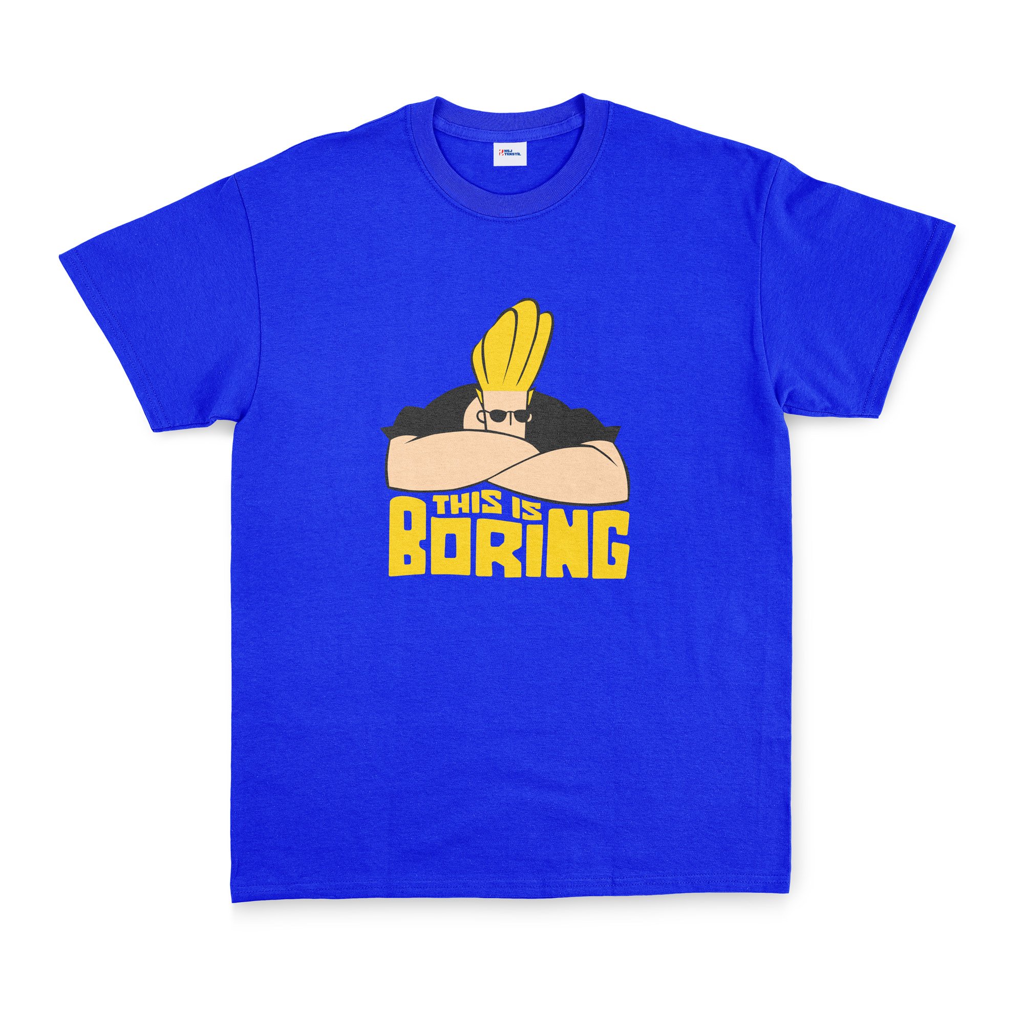 This is Boring | Johnny Bravo Tişört XXL - Mavi