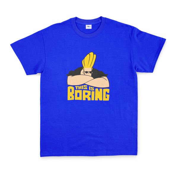 This is Boring | Johnny Bravo Tişört XXL - Mavi