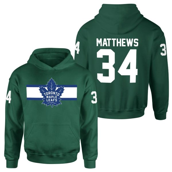 Auston Matthews Toronto Maple Leafs W NHL Jersey Hoodie L - Nefti Yeşili