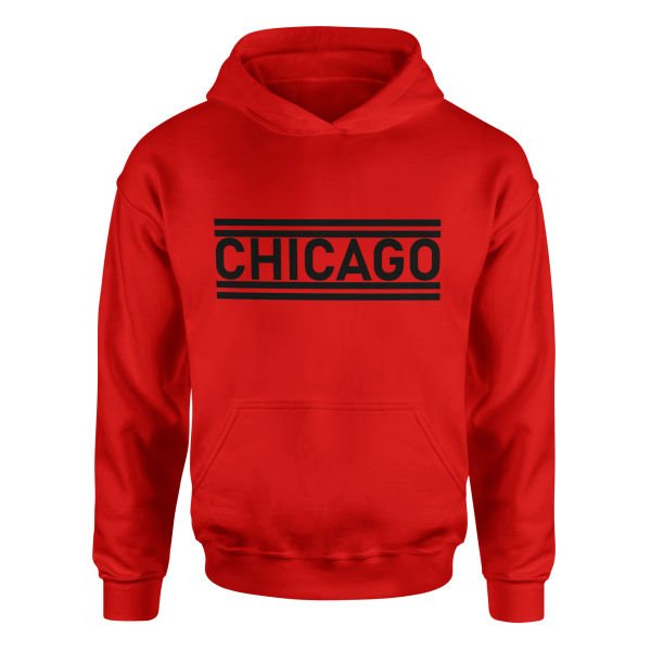Chicago Lines Hoodie M - Kırmızı