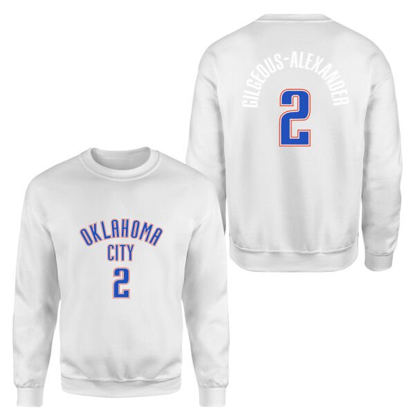 Shai Gilgeous-Alexander Oklahoma Forma Sweatshirt M - Beyaz