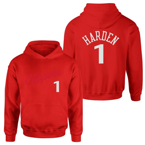 James Harden 1 LA Jersey Hoodie S - Kırmızı