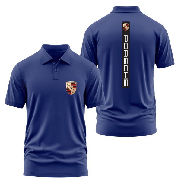 Porsche V Graphic Black Polo Tişört S - İndigo Mavisi