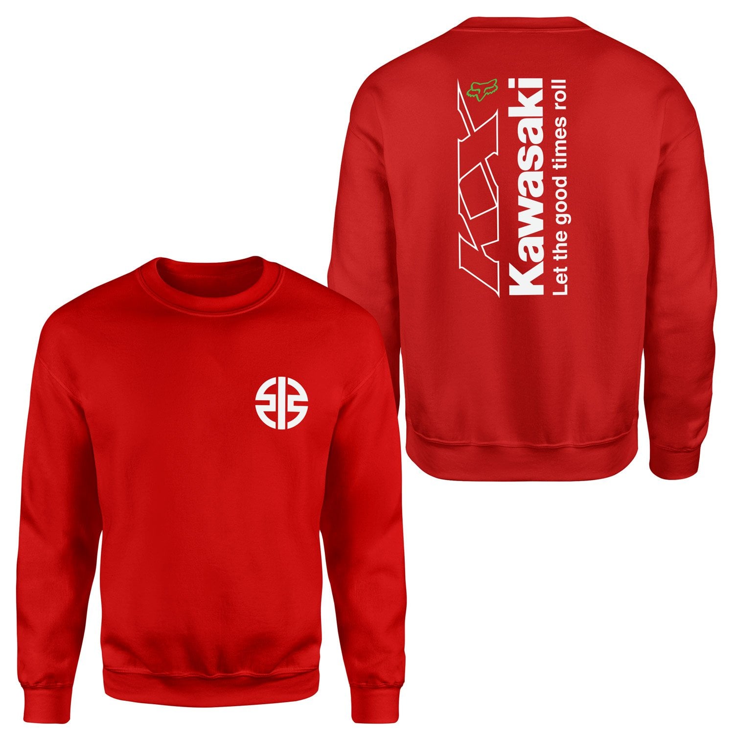Kawasaki KX FOX Let The Good Times Roll Sweatshirt M - Kırmızı