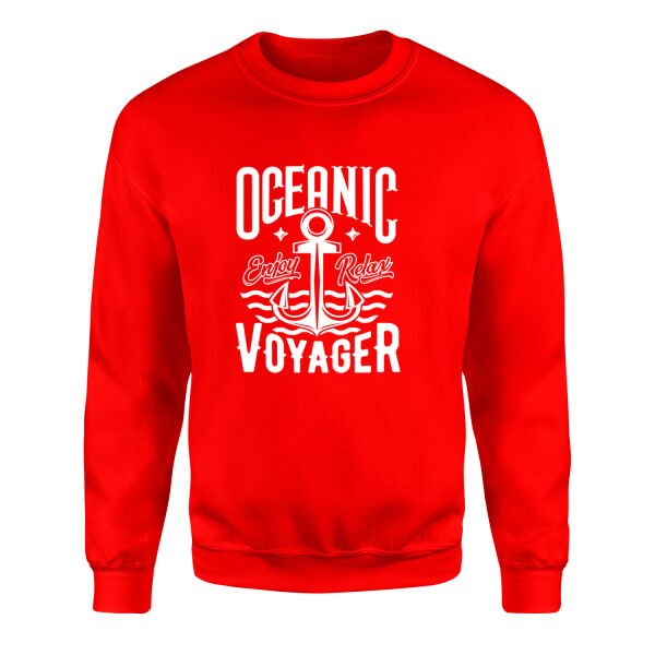 Oceanic Voyager Sweatshirt S - Kırmızı