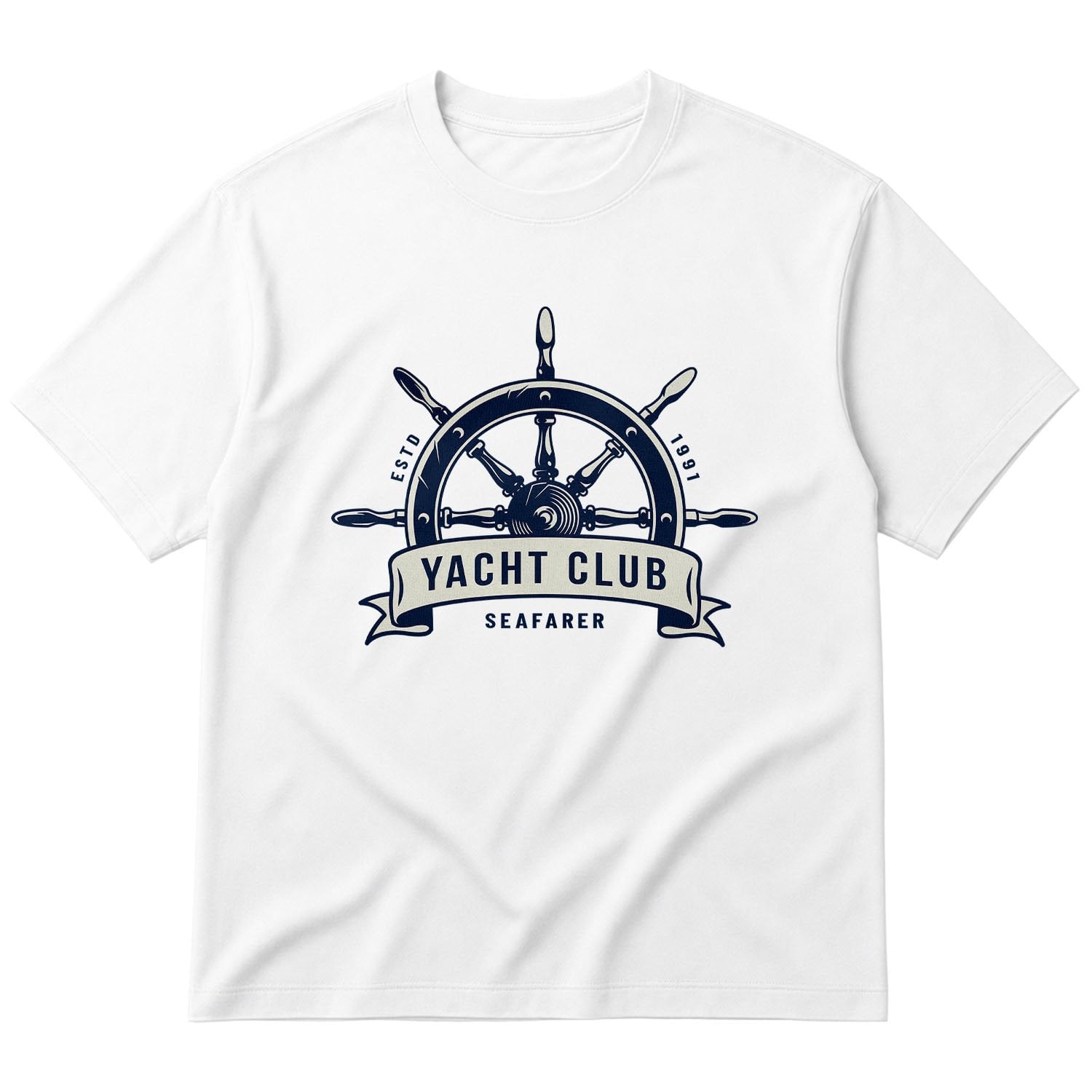 Seafarer Yacht Club Oversize Tişört XL - Beyaz