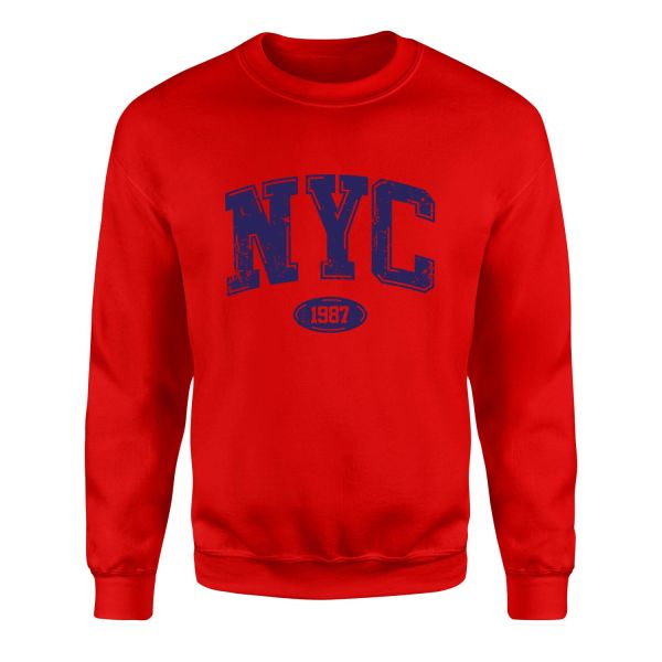 NYC 1987 Sweatshirt XL - Kırmızı