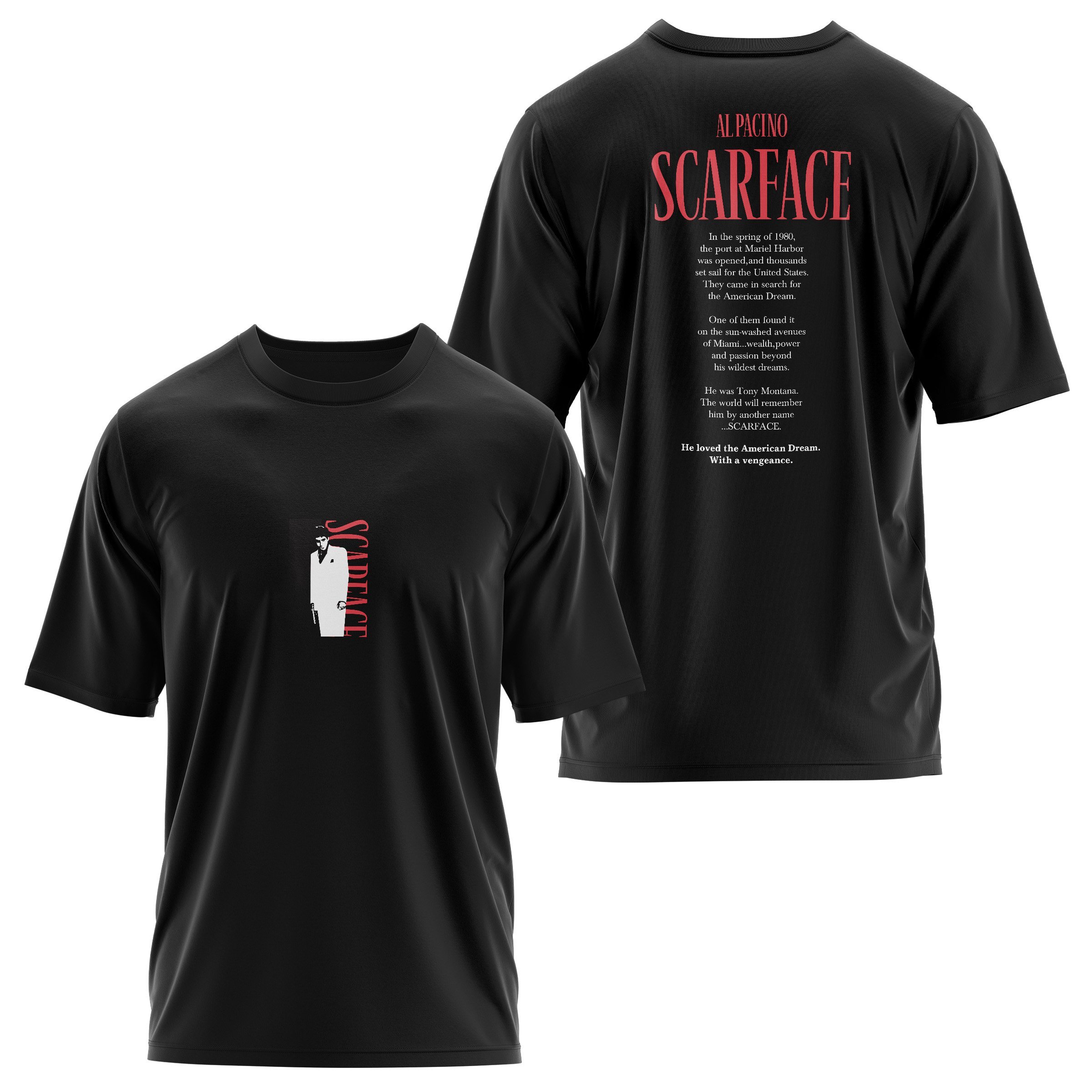 Scarface Al Pacino Oversize Tişört XL - Siyah | OUTLET