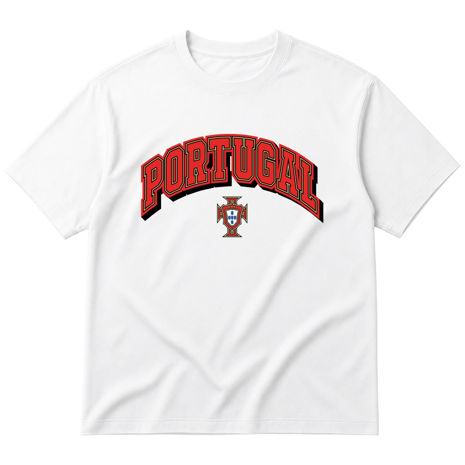 Portekiz 2026 Varsity Oversize Tişört XL - Beyaz