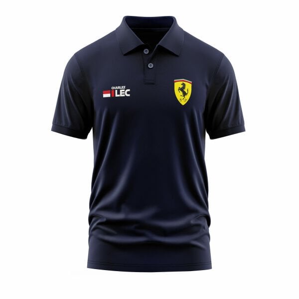 Charles Leclerc Ferrari Name Tag Polo Tişört