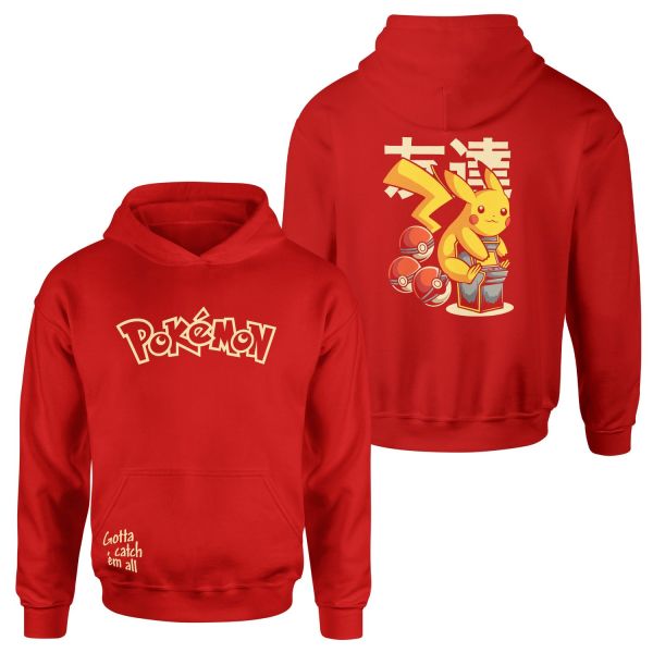 POKEMON Pikachu SE Hoodie L - Kırmızı