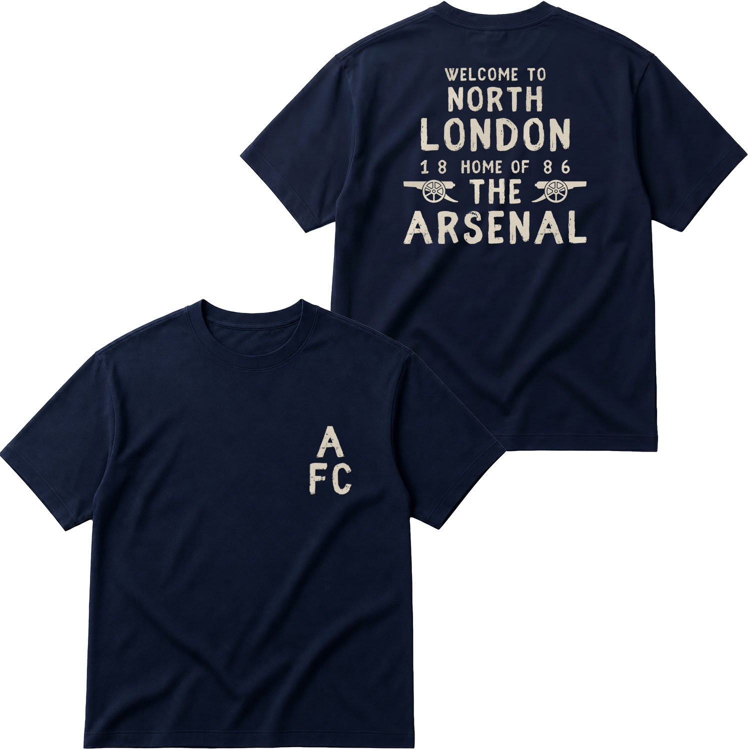 Welcome to North London Oversize Tişört S - İndigo Mavisi
