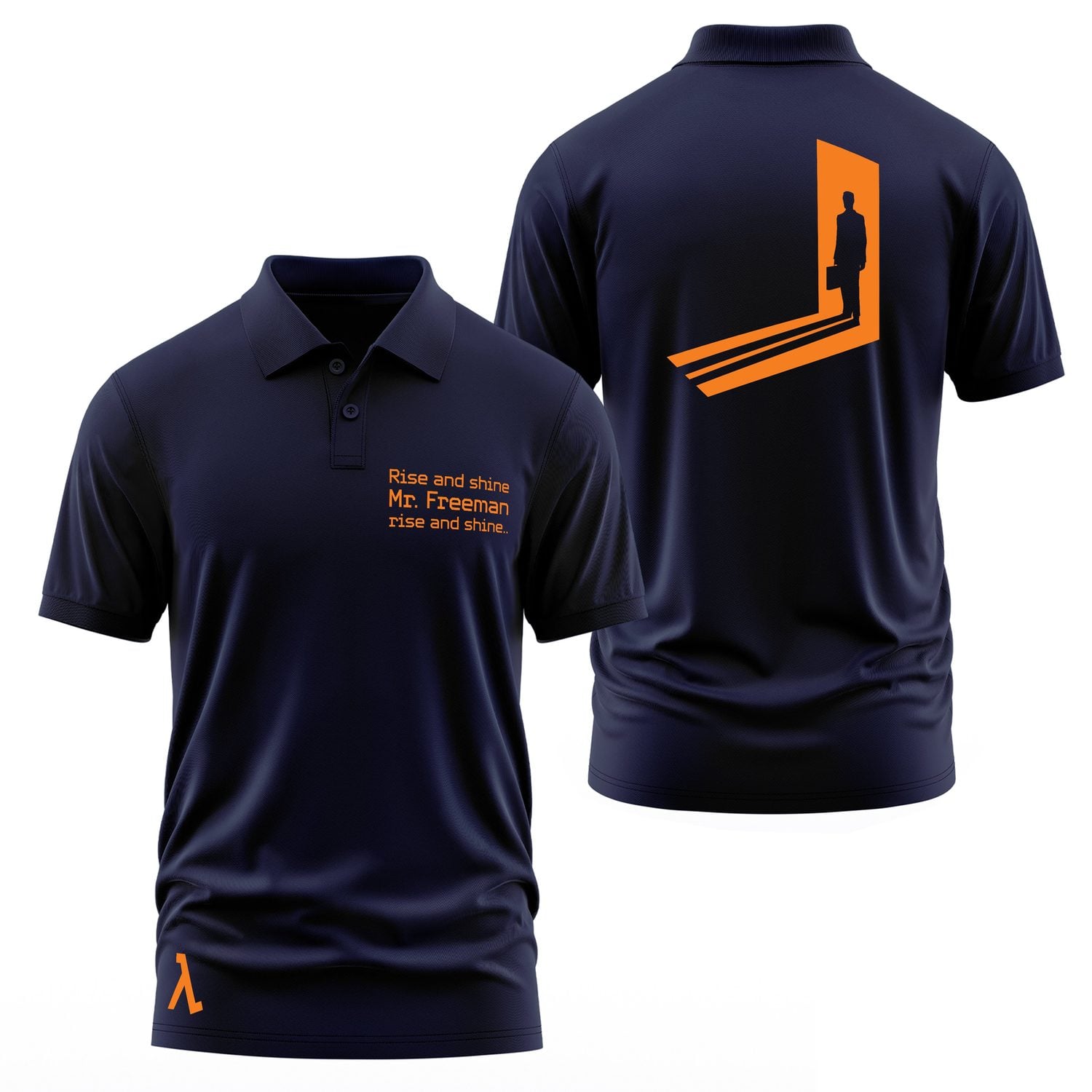 Rise and Shine Mr. Freeman | Half-Life Polo Tişört XL - İndigo Mavisi