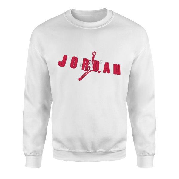 Air Jordan Wireframe Sweatshirt S - Beyaz