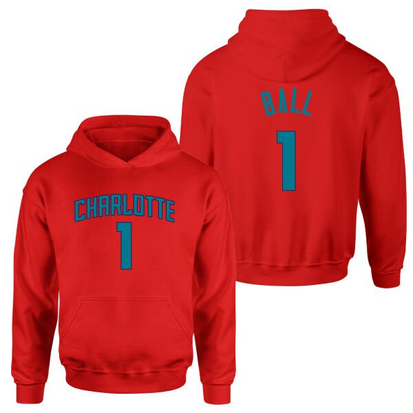Lamelo Ball 1 Charlotte Forma Hoodie M - Kırmızı