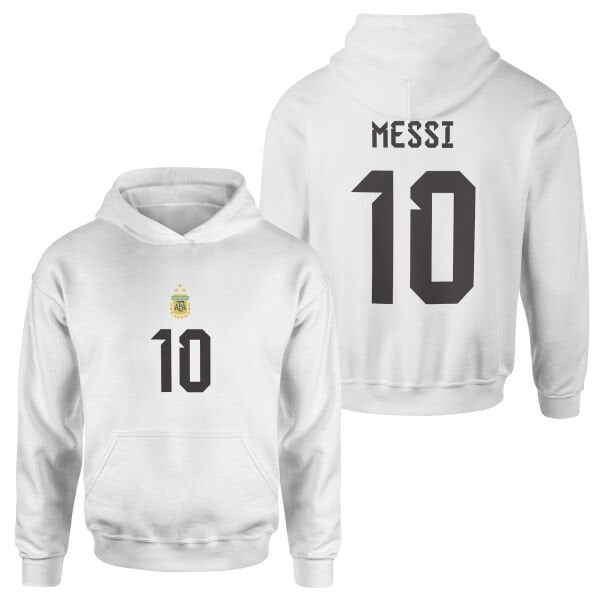 Lionel Messi Forma Hoodie M - Beyaz