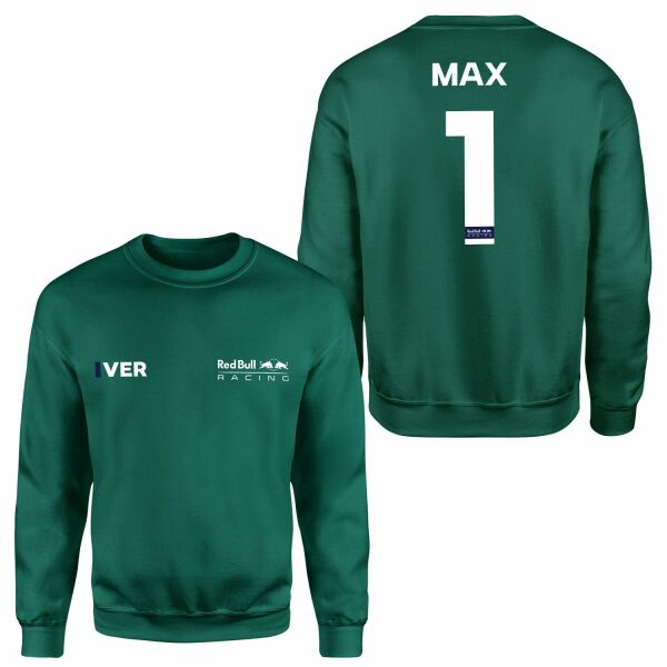 Max Verstappen Red Bull Racing White #1 Sweatshirt S - Nefti Yeşili