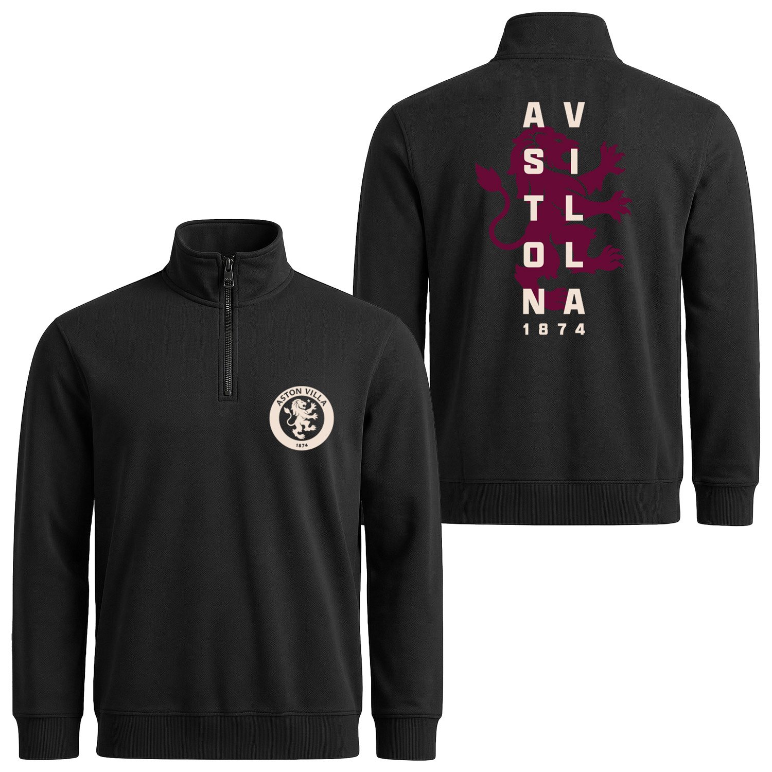 Aston Villa 1874 Heritage Yarım Fermuarlı Sweatshirt