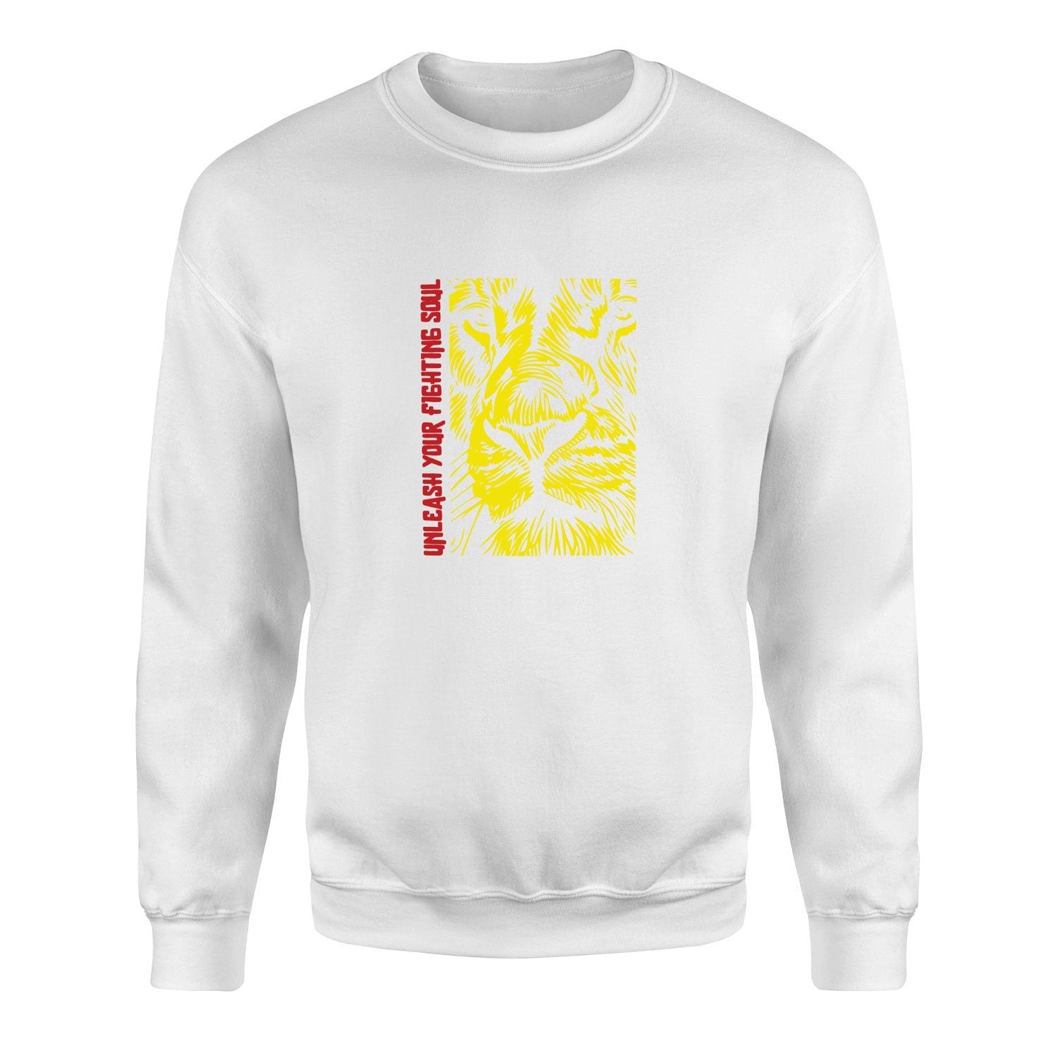 Unleash Your Fighting Soul | Lion II Sweatshirt XXL - Beyaz
