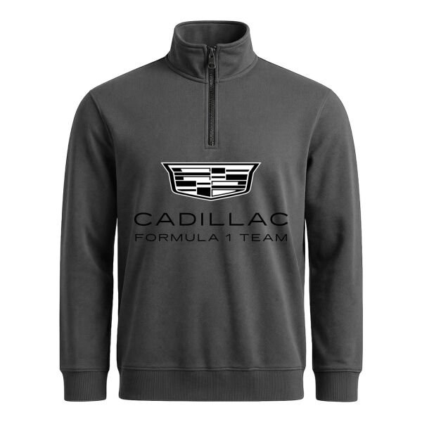 Cadillac Big Yarım Fermuarlı Sweatshirt L - Füme