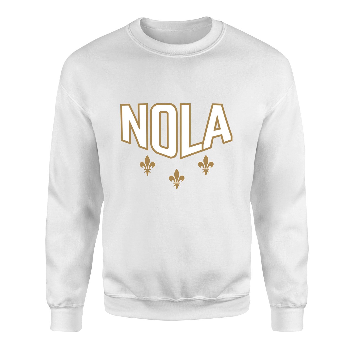 Fleur-de-lis New Orleans Sweatshirt M - Beyaz