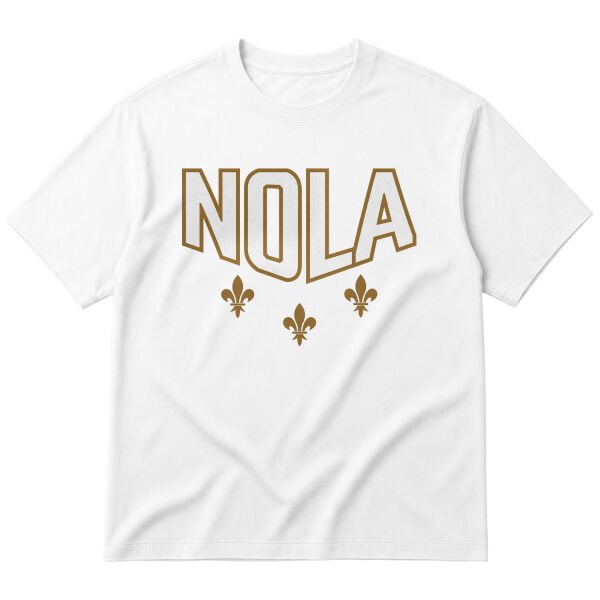 Fleur-de-lis New Orleans Oversize Tişört M - Beyaz