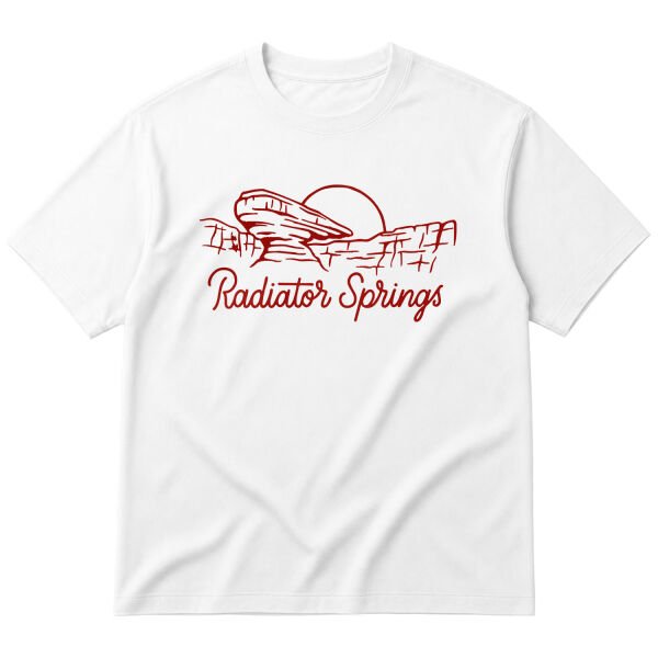 Radiator Springs Oversize Tişört S - Beyaz