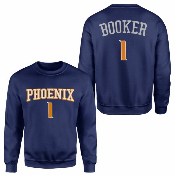 Devin Booker Phoenix Forma Sweatshirt S - İndigo Mavisi