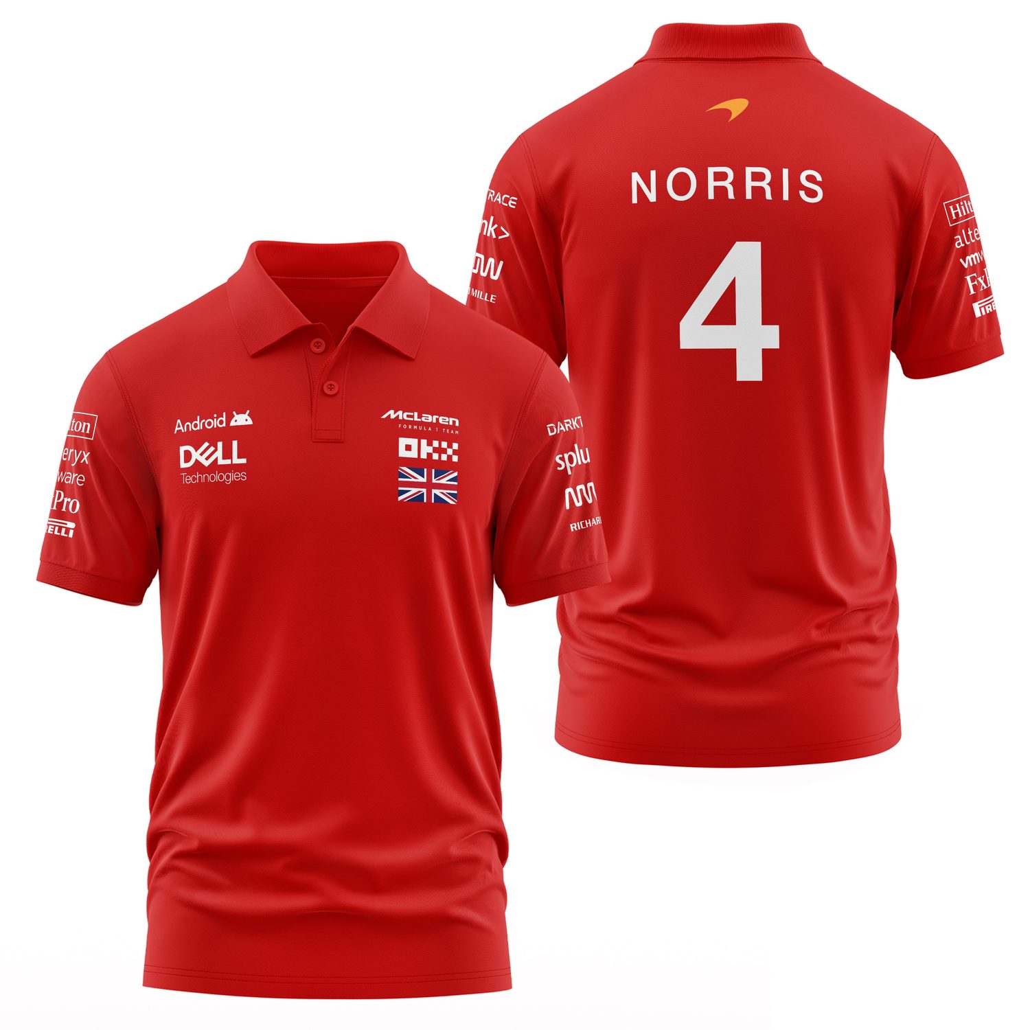 Lando Norris | Driver Edition Polo Tişört M - Kırmızı