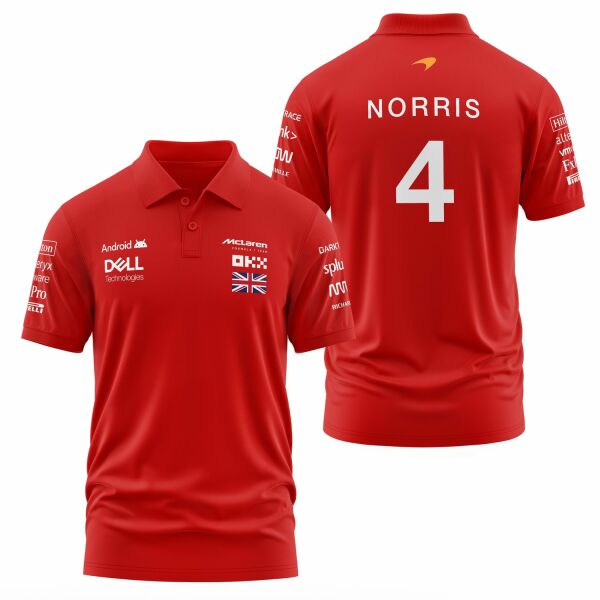 Lando Norris | Driver Edition Polo Tişört M - Kırmızı