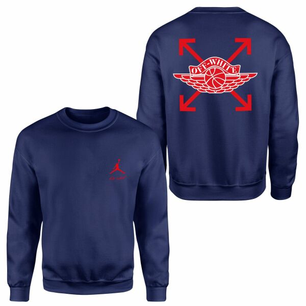 Air Jordan OFF Sweatshirt M - İndigo Mavisi