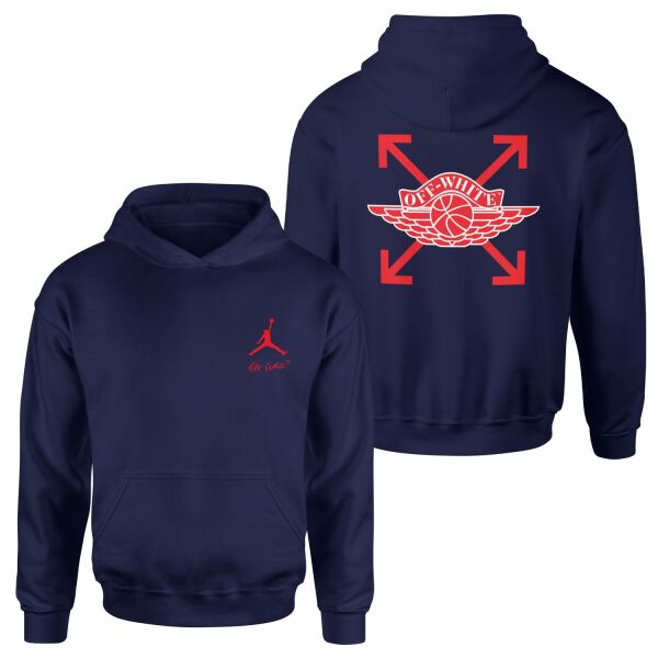 Air Jordan OFF Hoodie L - İndigo Mavisi