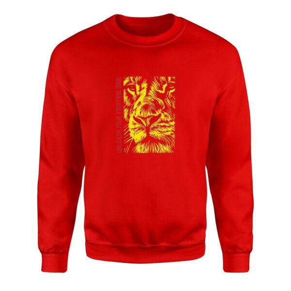 Unleash Your Fighting Soul | Lion II Sweatshirt XL - Kırmızı