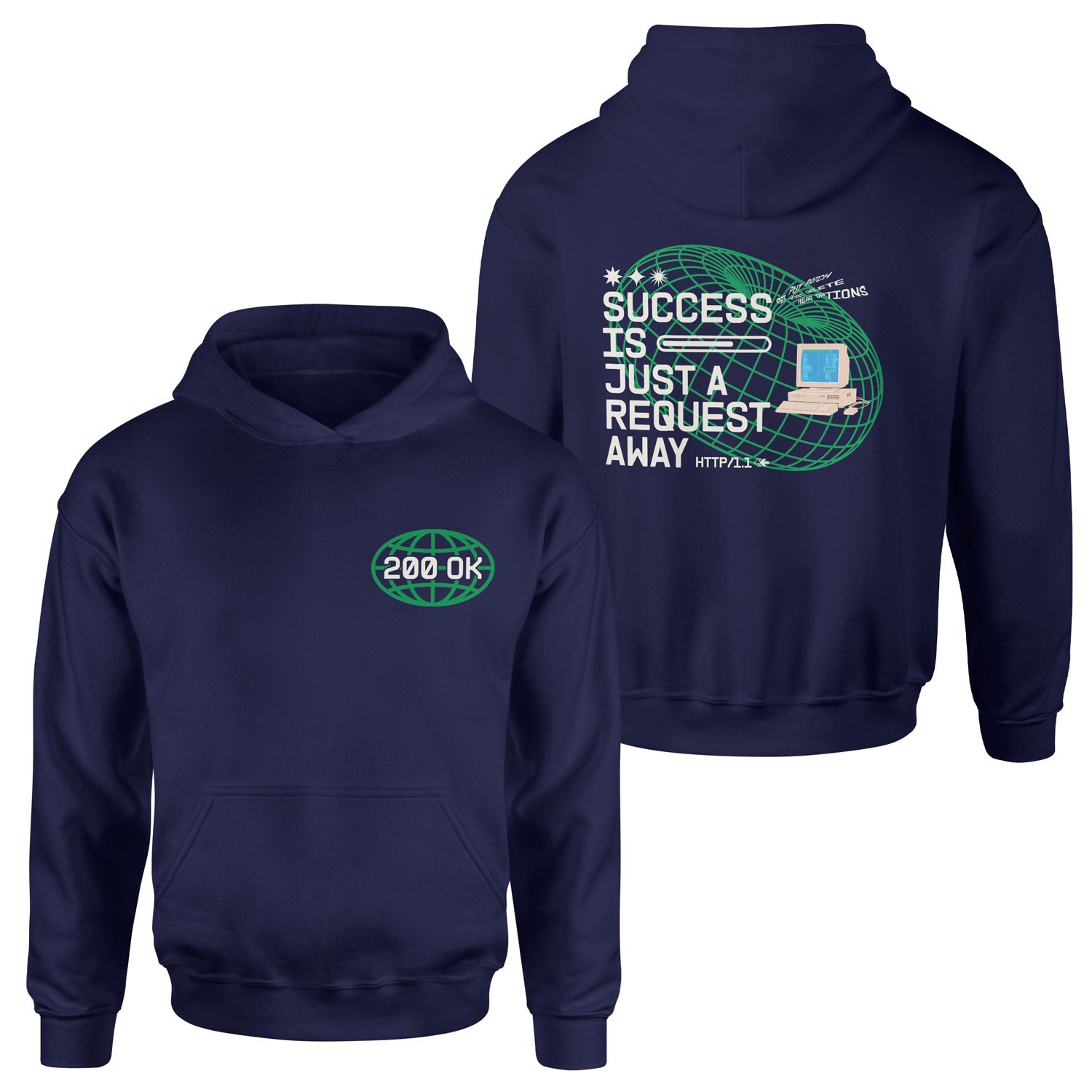 HTTP 200 OK: Success Is Just A Request Away Hoodie XXL - Lacivert