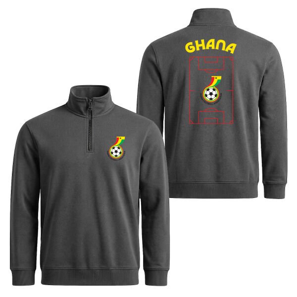 Gana Dünya Kupası 2026 Yarım Fermuarlı Sweatshirt XL - Füme