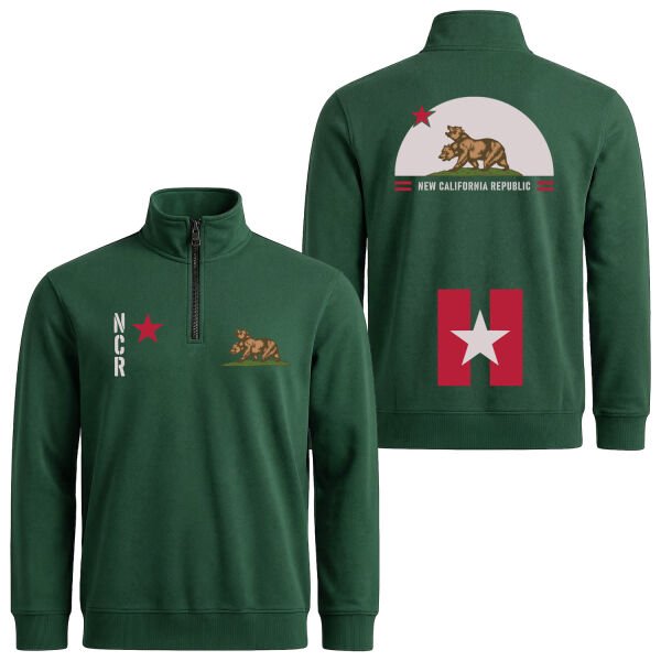 New California Republic NCR Star Edition Yarım Fermuarlı Sweatshirt S - Nefti Yeşili