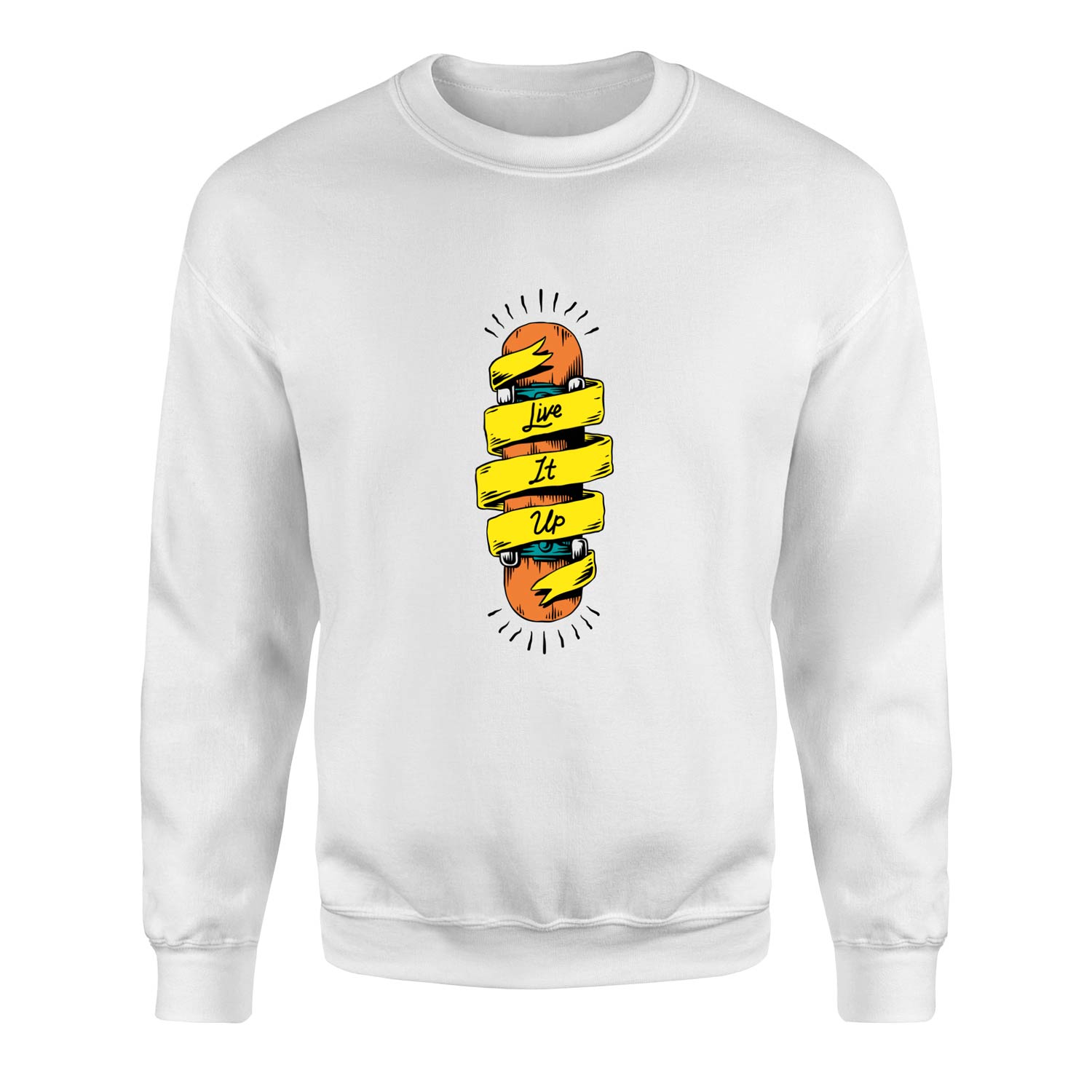 Live It Up Skates V1 Sweatshirt S - Beyaz