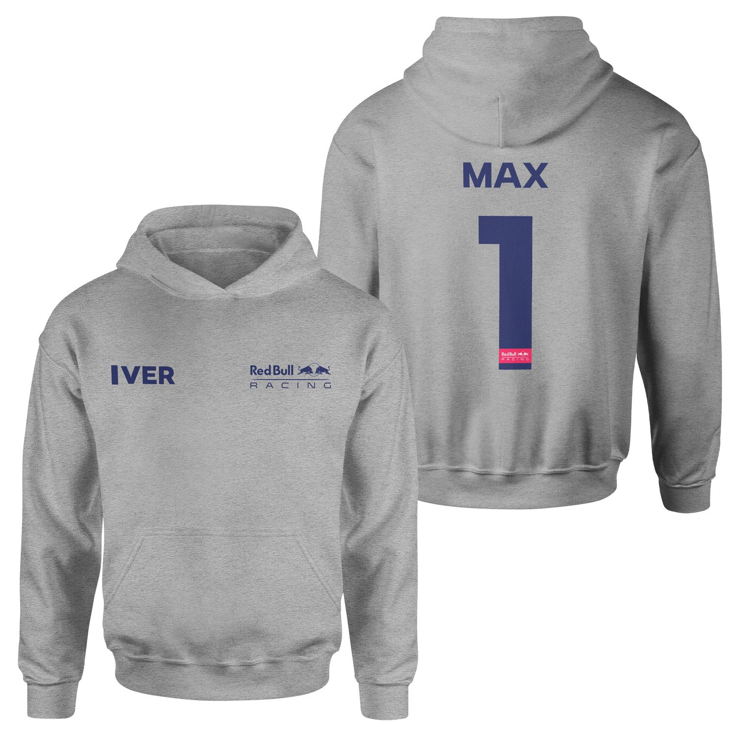 Max Verstappen Red Bull Racing Blue #1 Hoodie L - Gri