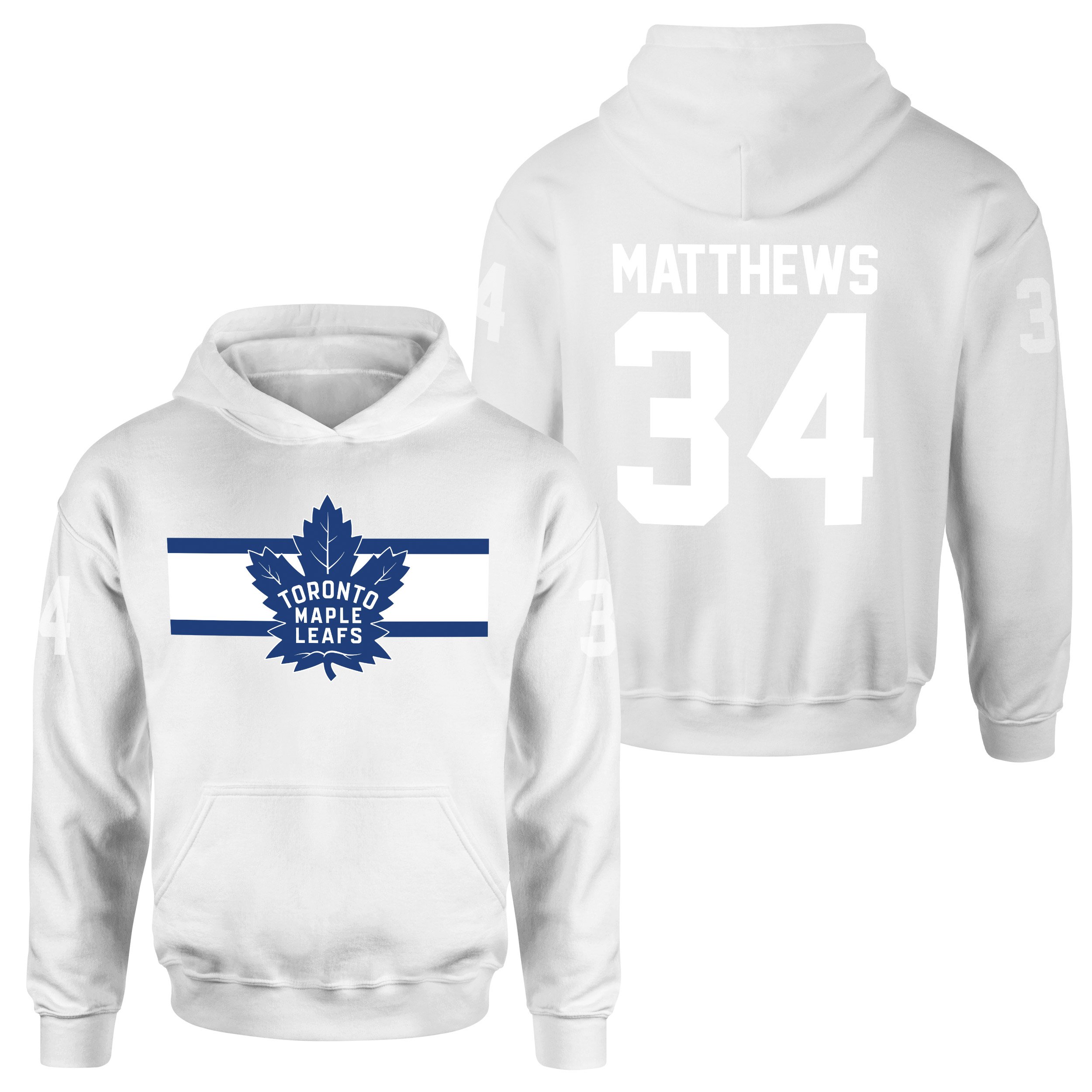 Auston Matthews Toronto Maple Leafs W NHL Jersey Hoodie XL - Beyaz