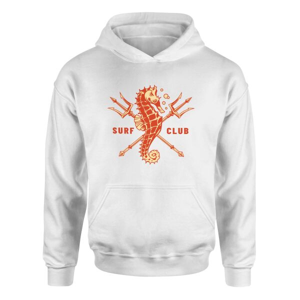 Sea Horse Surf Club Hoodie S - Beyaz