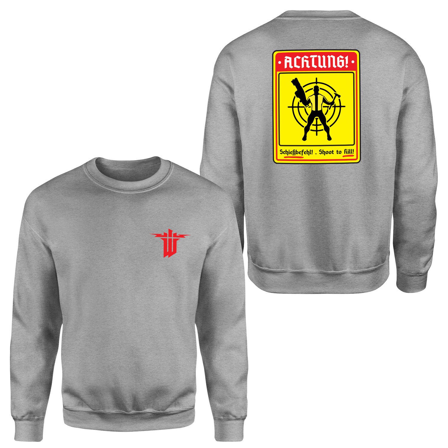 Achtung Schießbefehl! | Wolfenstein Sweatshirt XXL - Gri