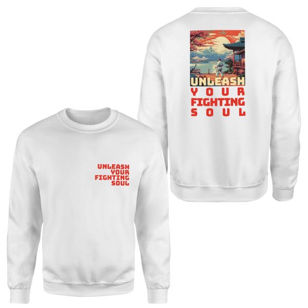 Unleash Your Fighting Soul | Karate Man Sweatshirt M - Beyaz