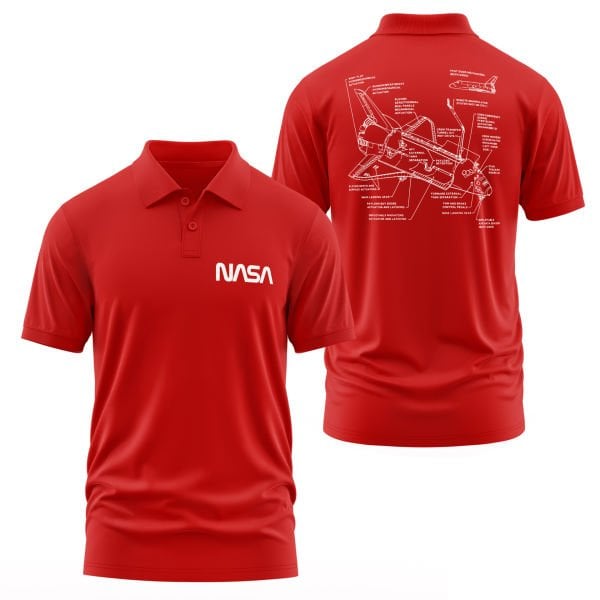 NASA Retro Mechanisms Graphic v1.0 Polo Tişört