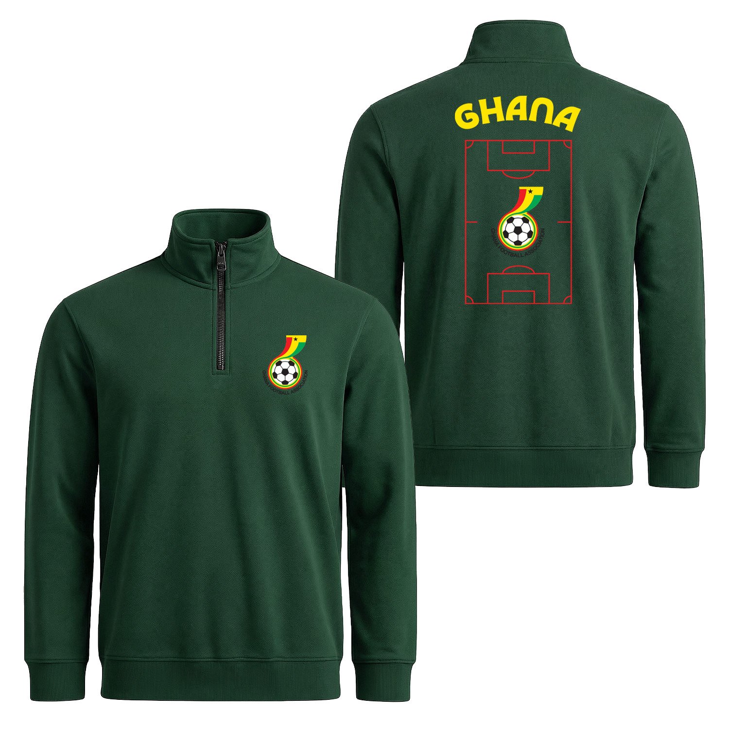 Gana Dünya Kupası 2026 Yarım Fermuarlı Sweatshirt XL - Nefti Yeşili