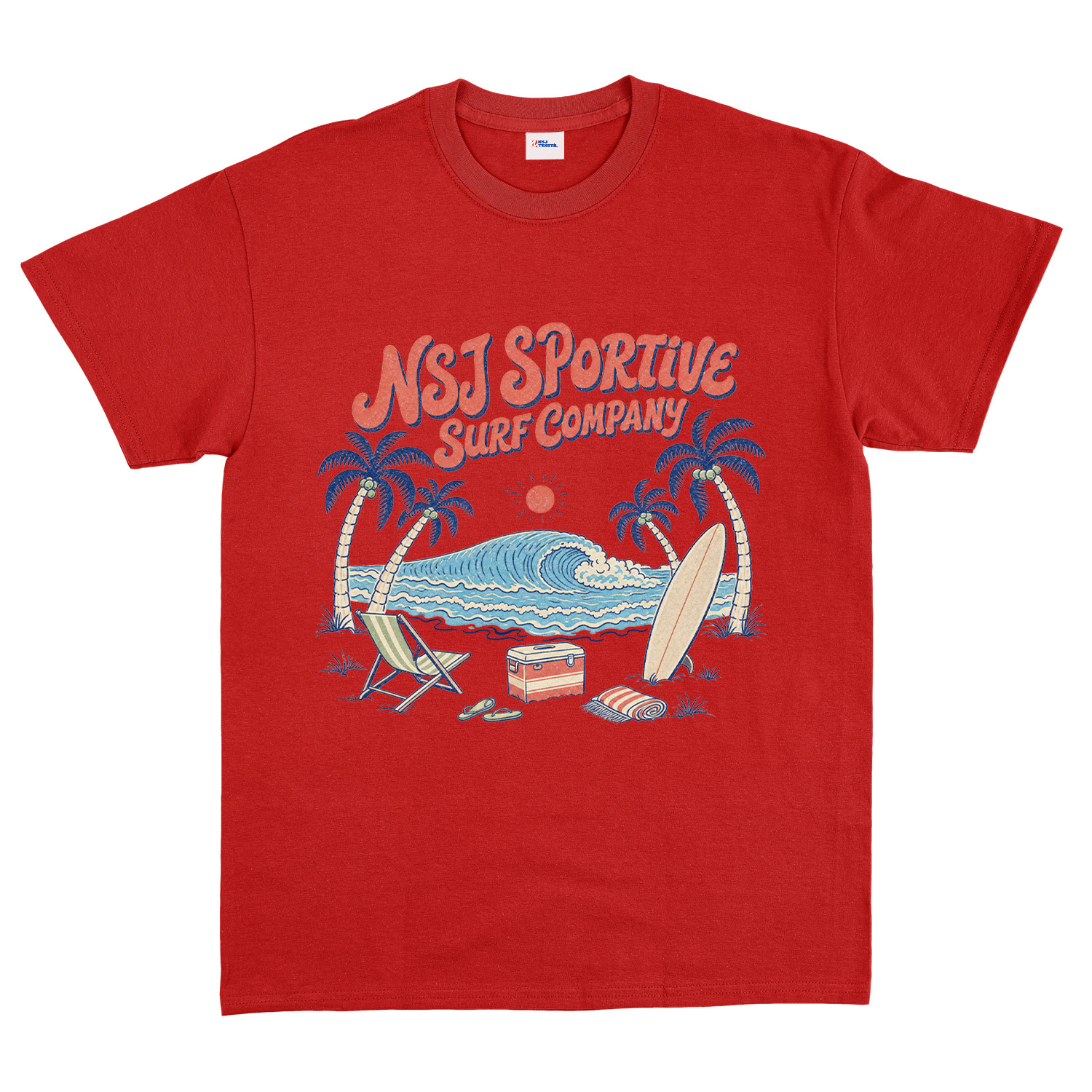 NSJ Sportive Surf Company 2026 Tişört S - Kırmızı