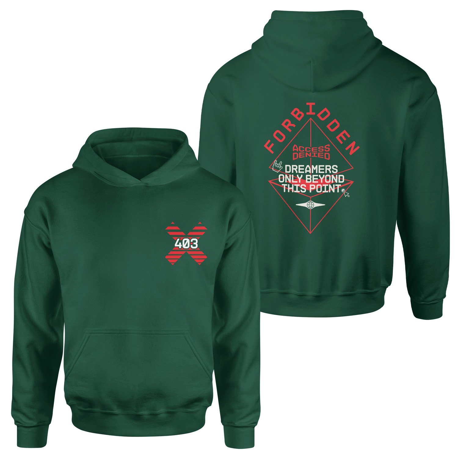 HTTP 403 FORBIDDEN: Access Denied Hoodie L - Nefti Yeşili