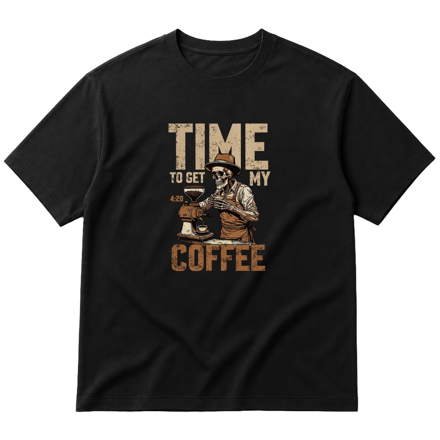 Time to Get My Coffee Oversize Tişört S - Siyah