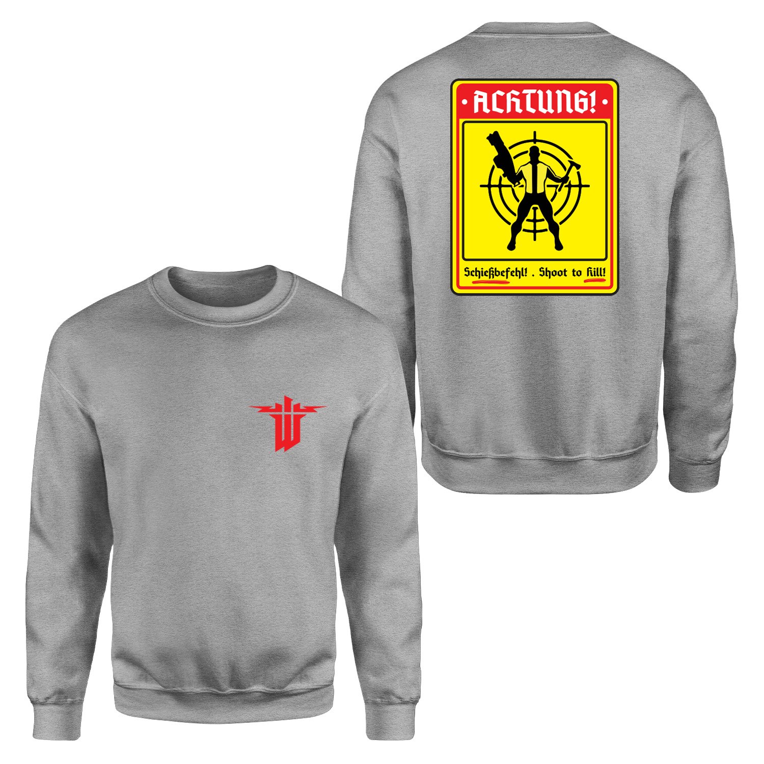 Achtung Schießbefehl! | Wolfenstein Sweatshirt XL - Gri